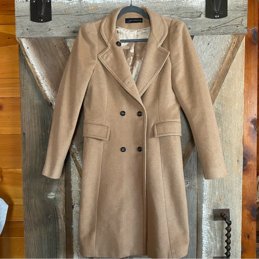 Womens Large Zara Wool long peacoat